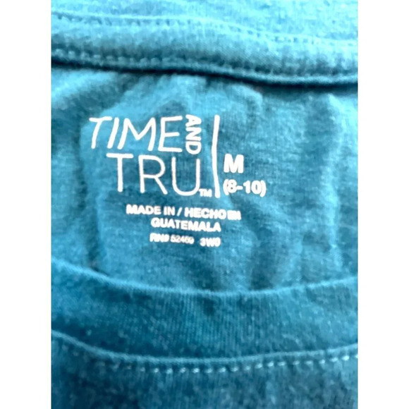 Time and Tru Womens Top Long Sleeves Blue Size M 8-10 - Picture 2 of 5